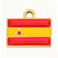 Stainless steel Spanish flag enamel pendant, trendy DIY jewelry necklace charm accessory. - Spain