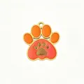 Gold stainless steel orange paw pendant for DIY charm bracelet necklace jewelry accessory - Orange Double Paw Print