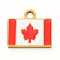 Stainless steel Canada flag enamel pendant, trendy DIY jewelry necklace accessory charm for daily wear. - Canada