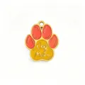 Stainless steel dog mom paw pendant enamel gold charm DIY jewelry necklace bracelet accessory - Dog Letter Paw Print