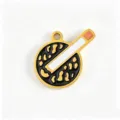 Stainless steel drip oil cigarette pendant DIY handmade necklace jewelry accessory charm - Spotted Round Cigarette
