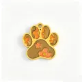 Stainless steel gold plated paw pendant DIY charm for pet memorial jewelry bracelet necklace - Brown Star Paw Print