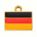 Stainless Steel German Flag Pendant Gold Enamel DIY Necklace Jewelry Accessory - Germany