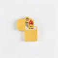 Stainless steel lighter pendant charm DIY necklace beading accessory yellow enamel - Yellow Lighter