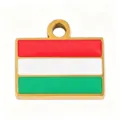 Stainless steel enamel Hungary flag pendant charm for DIY necklace jewelry making accessories - Hungary