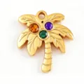 Ciondolo palma d'oro accessorio gioielli fai-da-te ciondolo con pietre di cristallo colorate moda - Palma da cocco con strass