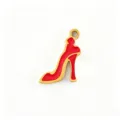 Stainless steel red enamel high heel shoe pendant charm for DIY handmade jewelry necklace accessories. - Simple High Heels