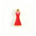 Stainless steel enamel red dress pendant charm for DIY handmade jewelry necklace making accessories. - Heart Chess Piece