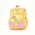 Ciondolo zaino oro rosa charm braccialetto DIY gioiello accessorio scuola regalo carino - Zaino Rosa