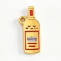 Simpatico ciondolo smaltato a bottiglia di vino dorato per accessori di gioielli braccialetto. - Bottiglia di Vino Cartoon