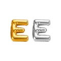 Goud en zilver ballon letter E titanium staal hanger DIY handgemaakte ketting accessoire - Letter E