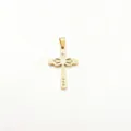 Goldener Kreuz Anhänger Edelstahlschmuck DIY Halskette Armband Zubehör Stücke - Unendlich Sechs Strass Kreuz