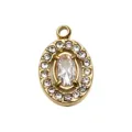 Gold-tone oval rhinestone pendant charm for DIY necklace fashion jewelry accessory - Hollow Inlaid Oval