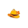 Enamel cowboy hat charm with maple leaf design for DIY jewelry making and autumn gifts. - 17 Maple Leaf Cowboy Hat