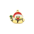 Gold Christmas snowman pendant titanium steel DIY necklace bracelet jewelry accessory - Christmas Chubby Snowman