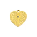 Gold-plated heart pendant DIY jewelry accessory, antique cross charm with crystal rhinestone. - Style 13 Single Diamond Cross Heart (Pendant Only (Without Chain))