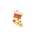 Christmas stocking pendant titanium steel DIY charm for handmade bracelet necklace jewelry. - Striped Christmas Sock