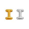 Titanium staal ballon letter I hanger in goud en zilver DIY sieraden maken accessoires. - Letter I