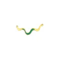 Connettore per gioielli ondulato smalto verde in acciaio al titanio ciondolo DIY. - Stile Nastro in Smalto Verde