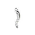 Silver chili pepper pendant charm for DIY necklace bracelet jewelry making accessories styling. - Long Slim Chili