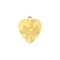 Gold heart ribbon pendant charm DIY handmade jewelry bracelet necklace accessories making. - Style 14 Bow Gift Box Heart (Pendant Only (Without Chain))
