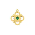 Ciondolo in acciaio al titanio dorato pietra verde accessorio gioielli DIY ciondolo collana - Stile Trifoglio Vuoto Smeraldo
