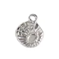 Pendentif vie marine en acier inoxydable, charm coquillage couleur acier pour bijoux DIY. - Conque Chrysanthème (17)