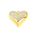 Goldenes Herz Strass Anhänger DIY Schmuck Zubehör glänzender Kristall Halskette Teil - Vollbesetztes Strassherz