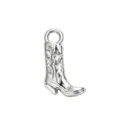 Silver cowboy boot charm pendant for DIY bracelet necklace jewelry making accessories - Patterned Boot
