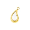 Goldener Tropfen Anhänger mit weißem Inlay schickes DIY Halskette Schmuck Accessoire. - Weißes Perlmutt Tränenform