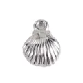 Pendentif coquillage en acier inoxydable, charm coquille 3D argenté pour bijoux DIY - Coquille Saint-Jacques en Forme d'Éventail (18)