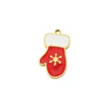 Christmas Mitten Pendant Titanium Steel DIY Jewelry Accessory Red White Snowflake Charm - Snowflake Red Glove Pendant