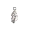 Pendentif coquillage en acier inoxydable argenté charm coquillage marin pour fabrication de bijoux - Conque à Sommet Pointu (19)