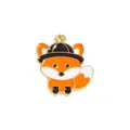 Cute fox enamel metal charm pendant DIY jewelry making accessory orange and black hat item - 23 Fox in Hat