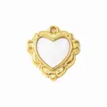 Goldene Herz Perlmutt Anhänger Charm Vintage Stil DIY Halskette Schmuck Zubehör Artikel - Weißes Perlmutt Geschnitztes Herz