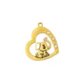 Gold tone heart shaped cute elephant charm pendant for DIY jewelry making accessory - Style 18 Elephant Heart (Pendant Only (Without Chain))