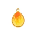 Teardrop enamel charm gold tone gradient yellow orange DIY jewelry pendant finding accessory - 24 Gradient Orange Petal