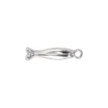 Pendentif poisson 3D en acier inoxydable couleur argent breloque bijoux DIY bracelet - 21 Long poisson à trou unique