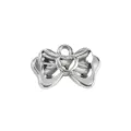 Silberne Schleife Herz Anhänger DIY Schmuck Kette Armband Zubehör Metall Komponente - Schleifenanhänger