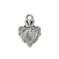 Vintage silver heart pendant charm for DIY bracelet necklace jewelry making accessories - Crown Heart