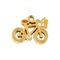 Gold bicycle enamel rhinestone charm DIY fashion jewelry pendant accessory for custom crafts. - 26 Rhinestone Bicycle