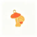 Cute enamel mushroom pendant gold alloy DIY necklace jewelry accessories charm gift - Orange Sun Mushroom