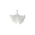 Silver ginkgo leaf metal pendant charm for DIY handmade necklaces and bracelets, chic accessory. - 12 Steel Color Long Stem Ginkgo Leaf