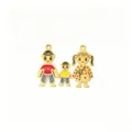 Family Charm Pendant Metal Enamel DIY Jewelry Accessory Ideal For Mother Day Gift - Family of Three