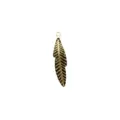 Gold feather pendant charm 18k plated titanium steel DIY handmade jewelry accessory for necklace. - 13 Gold Feather