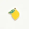 Stainless steel lemon enamel pendant charm, ideal for DIY handmade jewelry making and accessories. - Lemon / S