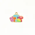 Colorful enamel cartoon mushroom alloy pendant for handmade DIY jewelry necklace accessories. - Forest Mushroom Blend