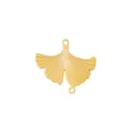 Gold Stainless Steel Ginkgo Leaf Connector Charm DIY Jewelry Making Accessory Part. - 15 Gold Double Hole Ginkgo Leaf