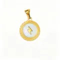 Gold stainless steel mother of pearl lightning pendant DIY jewelry making accessory - Flash