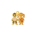 Gold-plated boy and girl holding hands metal pendant DIY charm jewelry accessory piece - Siblings